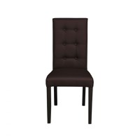 Scaun living TEO LUX, picioare lemn wenge, piele ecologica maro inchis, 46x60x98 cm - 1
