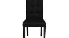 Scaun living TEO LUX, picioare lemn wenge, piele ecologica negru, 46x60x98 cm