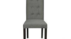 Scaun living TEO LUX, picioare lemn wenge, stofa gri deschis, 46x60x98 cm