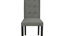 Scaun living TEO LUX, picioare lemn wenge, stofa gri deschis, 46x60x98 cm