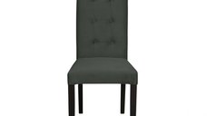 Scaun living TEO LUX, picioare lemn wenge, stofa gri inchis, 46x60x98 cm