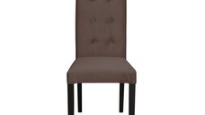 Scaun living TEO LUX, picioare lemn wenge, stofa maro, 46x60x98 cm