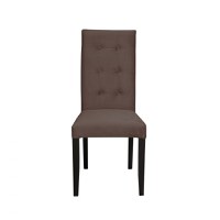 Scaun living TEO LUX, picioare lemn wenge, stofa maro, 46x60x98 cm - 1
