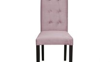 Scaun living TEO LUX, picioare lemn wenge, stofa roz pudra, 46x60x98 cm