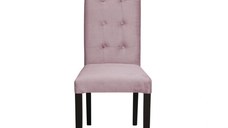 Scaun living TEO LUX, picioare lemn wenge, stofa roz pudra, 46x60x98 cm