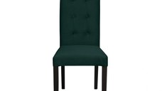 Scaun living TEO LUX, picioare lemn wenge, stofa verde smarald, 46x60x98 cm