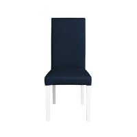 Scaun living TEO, picioare lemn alb, piele ecologica albastru, 46x60x98 cm - 1