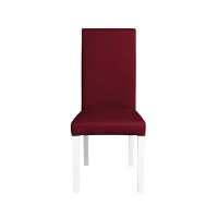 Scaun living TEO, picioare lemn alb, piele ecologica bordo, 46x60x98 cm - 1
