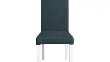 Scaun living TEO, picioare lemn alb, stofa albastru, 46x60x98 cm