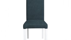 Scaun living TEO, picioare lemn alb, stofa albastru, 46x60x98 cm