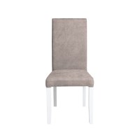 Scaun living TEO, picioare lemn alb, stofa bej, 46x60x98 cm - 1