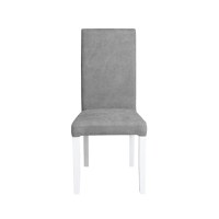 Scaun living TEO, picioare lemn alb, stofa gri deschis, 46x60x98 cm - 1