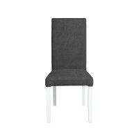Scaun living TEO, picioare lemn alb, stofa gri inchis, 46x60x98 cm - 1