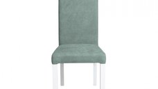 Scaun living TEO, picioare lemn alb, stofa mint, 46x60x98 cm