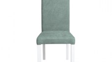 Scaun living TEO, picioare lemn alb, stofa mint, 46x60x98 cm