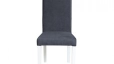 Scaun living TEO, picioare lemn alb, stofa z albastru, 46x60x98 cm