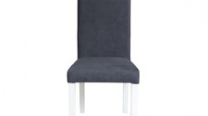 Scaun living TEO, picioare lemn alb, stofa z albastru, 46x60x98 cm