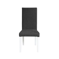 Scaun living TEO, picioare lemn alb, stofa z gri antracit, 46x60x98 cm - 1