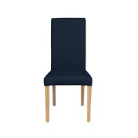 Scaun living TEO, picioare lemn natur, piele ecologica albastru, 46x60x98 cm - 1