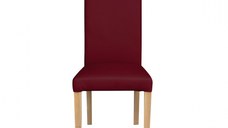 Scaun living TEO, picioare lemn natur, piele ecologica bordo, 46x60x98 cm
