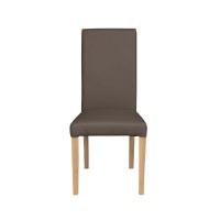 Scaun living TEO, picioare lemn natur, piele ecologica gri elefant, 46x60x98 cm - 1