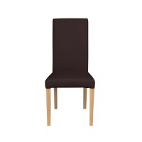 Scaun living TEO, picioare lemn natur, piele ecologica maro inchis, 46x60x98 cm - 1