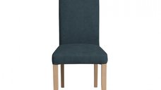 Scaun living TEO, picioare lemn natur, stofa albastru, 46x60x98 cm