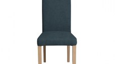 Scaun living TEO, picioare lemn natur, stofa albastru, 46x60x98 cm