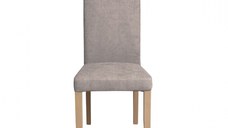 Scaun living TEO, picioare lemn natur, stofa bej, 46x60x98 cm