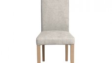 Scaun living TEO, picioare lemn natur, stofa crem, 46x60x98 cm
