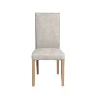 Scaun living TEO, picioare lemn natur, stofa crem, 46x60x98 cm - 1