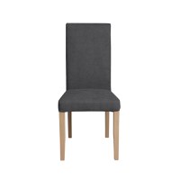 Scaun living TEO, picioare lemn natur, stofa gri inchis, 46x60x98 cm - 1