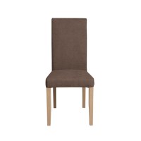 Scaun living TEO, picioare lemn natur, stofa maro, 46x60x98 cm - 1