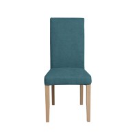 Scaun living TEO, picioare lemn natur, stofa turcoaz, 46x60x98 cm - 1