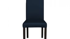 Scaun living TEO, picioare lemn wenge, piele ecologica albastru, 46x60x98 cm