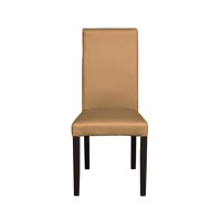 Scaun living TEO, picioare lemn wenge, piele ecologica bej inchis, 46x60x98 cm - 1