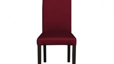 Scaun living TEO, picioare lemn wenge, piele ecologica bordo, 46x60x98 cm