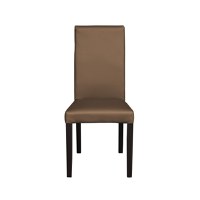 Scaun living TEO, picioare lemn wenge, piele ecologica cappuccino, 46x60x98 cm - 1