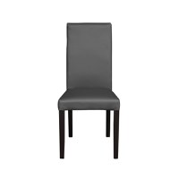 Scaun living TEO, picioare lemn wenge, piele ecologica gri, 46x60x98 cm - 1