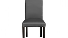 Scaun living TEO, picioare lemn wenge, piele ecologica gri, 46x60x98 cm