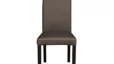 Scaun living TEO, picioare lemn wenge, piele ecologica gri elefant, 46x60x98 cm