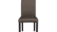 Scaun living TEO, picioare lemn wenge, piele ecologica gri elefant, 46x60x98 cm