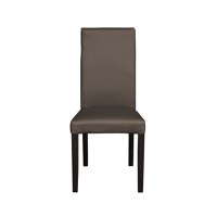 Scaun living TEO, picioare lemn wenge, piele ecologica gri elefant, 46x60x98 cm - 1