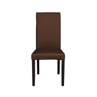 Scaun living TEO, picioare lemn wenge, piele ecologica maro deschis, 46x60x98 cm - 1