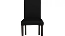 Scaun living TEO, picioare lemn wenge, piele ecologica negru, 46x60x98 cm