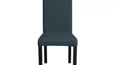 Scaun living TEO, picioare lemn wenge, stofa albastru, 46x60x98 cm
