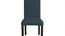 Scaun living TEO, picioare lemn wenge, stofa albastru, 46x60x98 cm