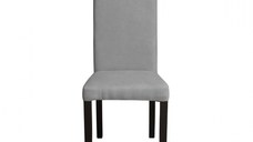 Scaun living TEO, picioare lemn wenge, stofa gri deschis, 46x60x98 cm
