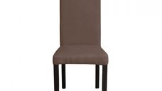 Scaun living TEO, picioare lemn wenge, stofa maro, 46x60x98 cm