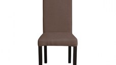 Scaun living TEO, picioare lemn wenge, stofa maro, 46x60x98 cm